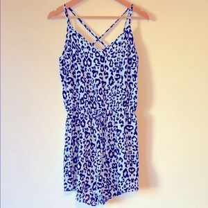 CY Fashion Boutique Animal Print Criss Cross Strap Romper